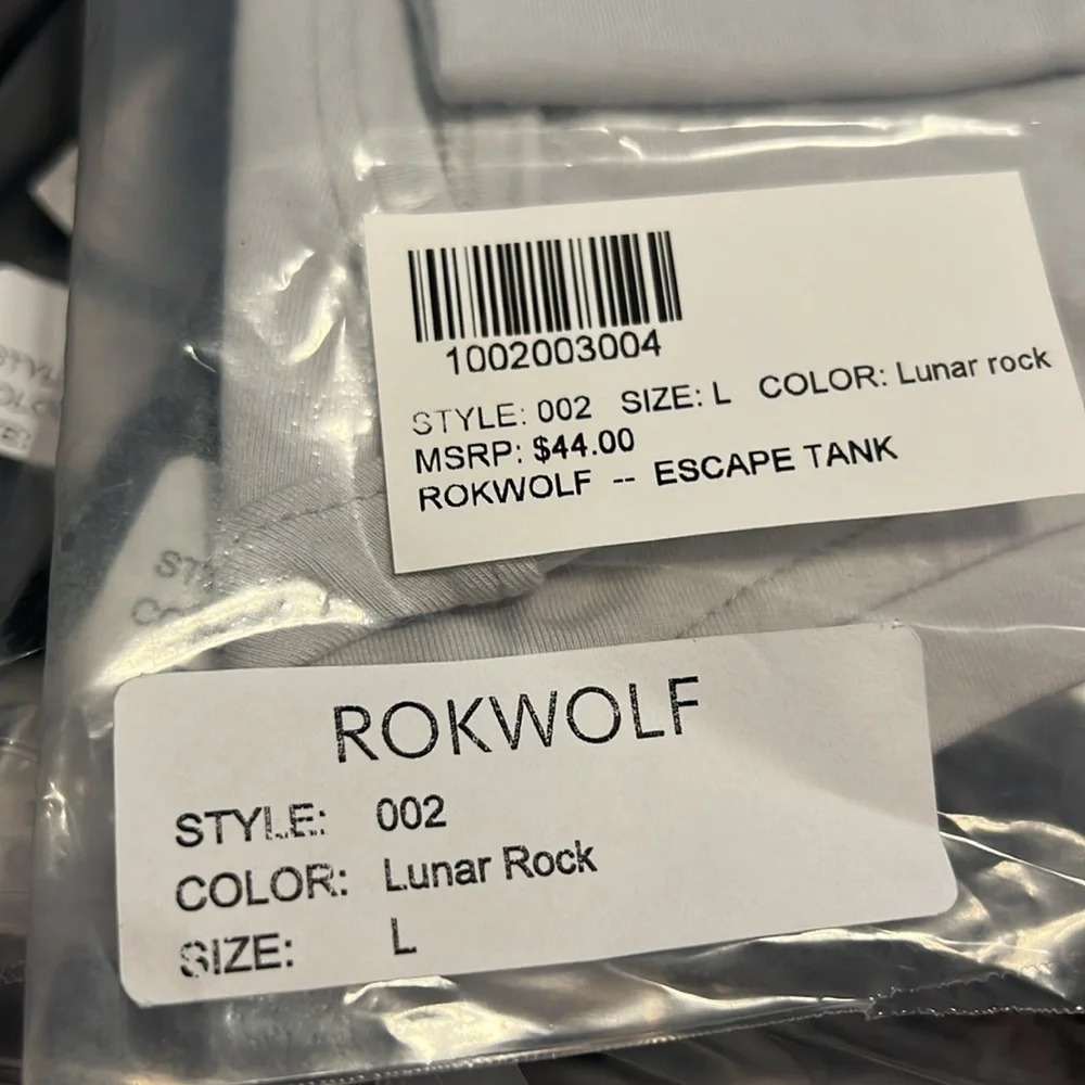 ROKWOLF Escape Tank Top Lunar Rock Large Pima Cotton - Picture 3 of 3